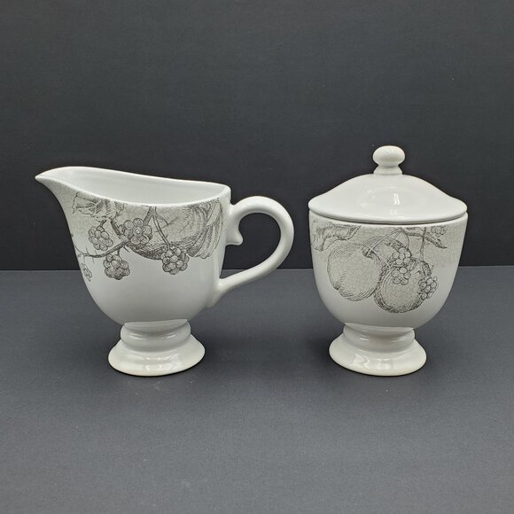 Corelle Antique Linen Creamer Sugar Bowl Corelle Lifestyles Collection Stoneware - Picture 1 of 6